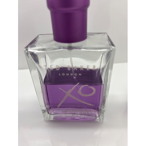 92 - Three perfumes including Jasper Conran, Ted Baker XO, and Christina Aguilera  part used.