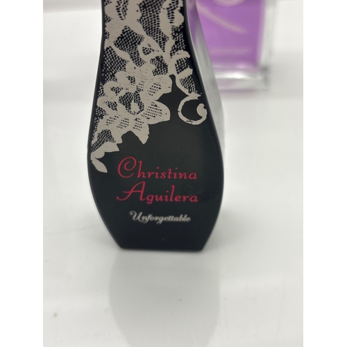 92 - Three perfumes including Jasper Conran, Ted Baker XO, and Christina Aguilera  part used.