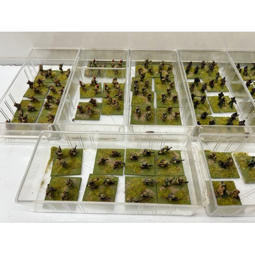 243 - Collection of Painted 6mm WWII Wargaming Infantry Figures on Scenic Bases – Approx. 8 Trays