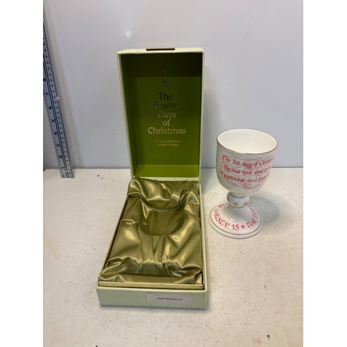 123 - Royal Doulton Limited Edition 'Twelve Days of Christmas' ceramic goblet in original box.