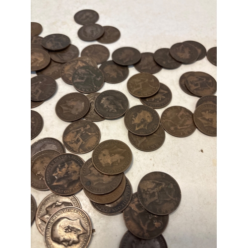 135 - Old pennies, various designs and conditions.