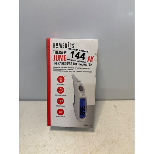 144 - Homedics TheraP Infrared Ear Thermometer with a digital display. Measures in 1-second and includes a... 