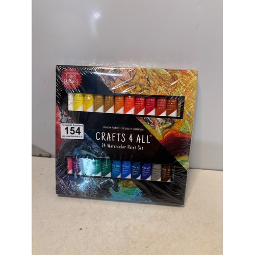 154 - Crafts 4 All 24-piece watercolor paint set in sealed packaging.