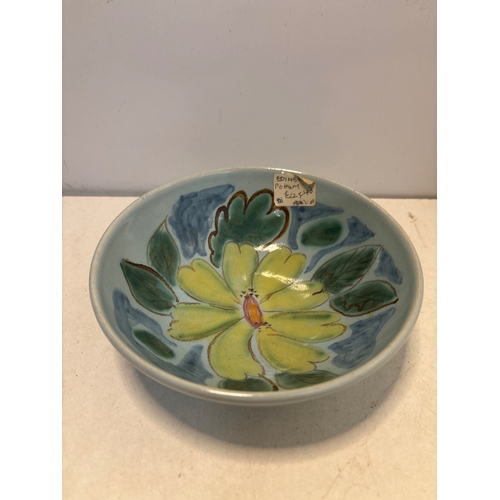 8 - ceramic bowl with floral decoration, marked Edinburgh.