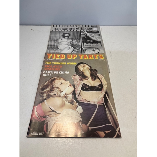 67 - 1970s Vintage adult magazines including 'Tied Up Tarts' and 'Prisoners of Passion,' featuring adult ... 