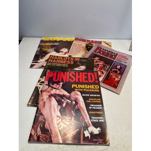 77 - 1970s  adult-oriented magazines centered on bondage themes, including 'Punished!', 'Harlots in Harne... 