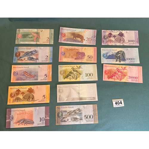 404 - 13 Venezuela Banknotes