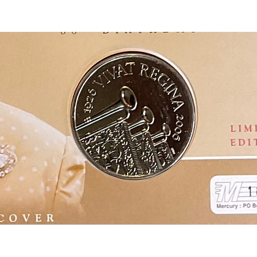 407 - Queen Elizabeth II 80th Birthday Commemorative £5 coin Cover