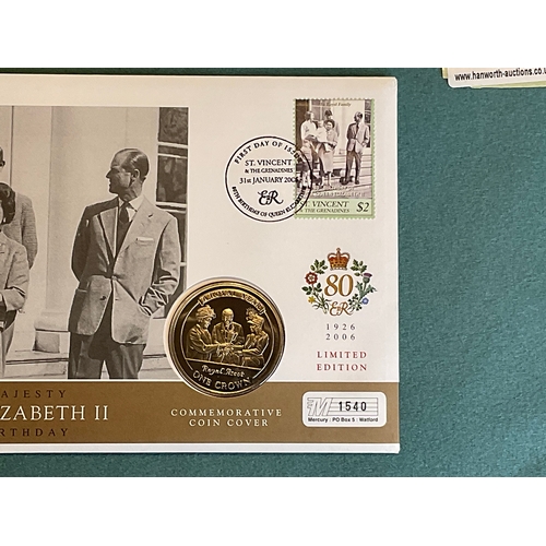 408 - Queen Elizabeth II 80th Birthday Commemorative Crown Coin Cover
'Royal Family'