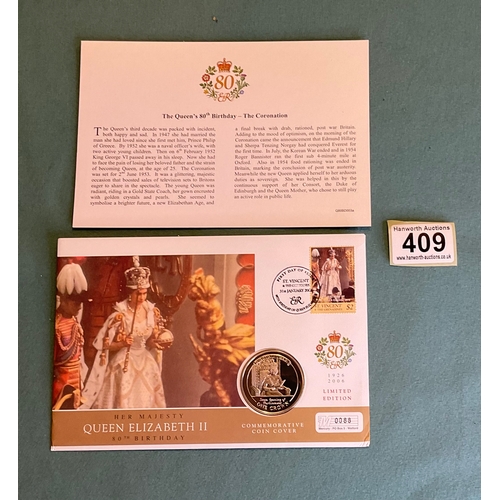 409 - Queen Elizabeth II 80th Birthday Commemorative Crown Coin Cover
'The Coronation'