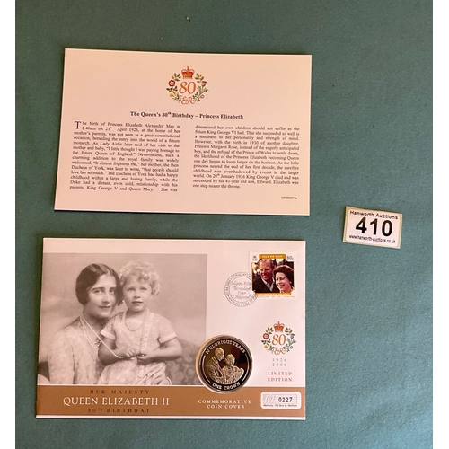 410 - Queen Elizabeth II 80th Birthday Commemorative Crown Coin Cover
'Princess Elizabeth'