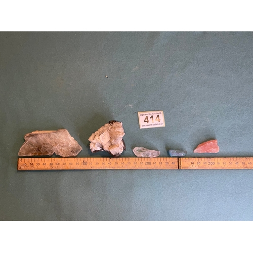 414 - Unpolished Mineral/Crystal Selection - 5 pieces