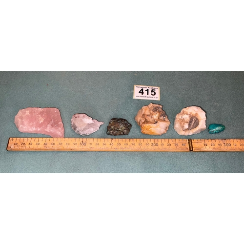 415 - Unpolished Mineral/Crystal Selection - 6 pieces