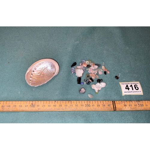416 - Abalone Shell and Crystal Chips