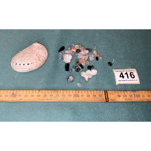 416 - Abalone Shell and Crystal Chips