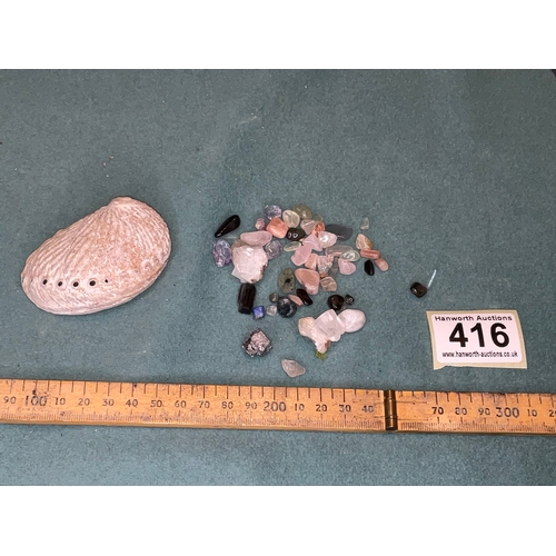 416 - Abalone Shell and Crystal Chips