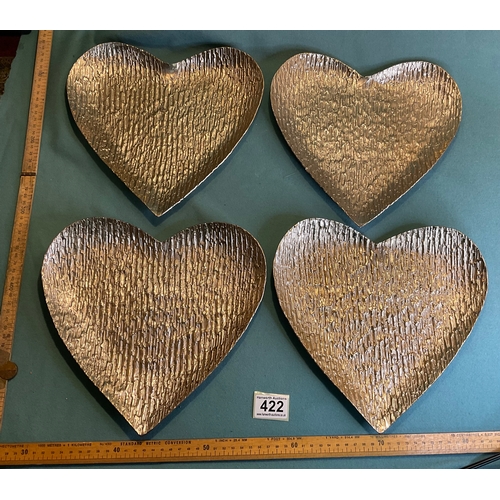422 - 4 x Heart Serving Plates