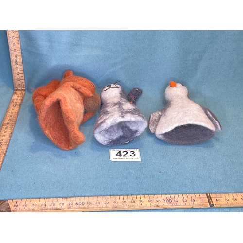 423 - 3 x Felt Egg Warmers