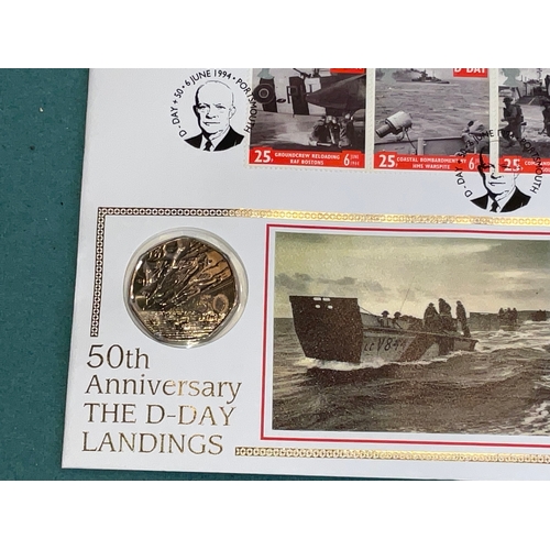 426 - 2 x 50th Anniversary D-Day Landing First Day Cover with Commemorative 50p Coin