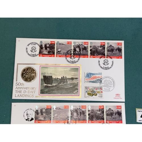426 - 2 x 50th Anniversary D-Day Landing First Day Cover with Commemorative 50p Coin