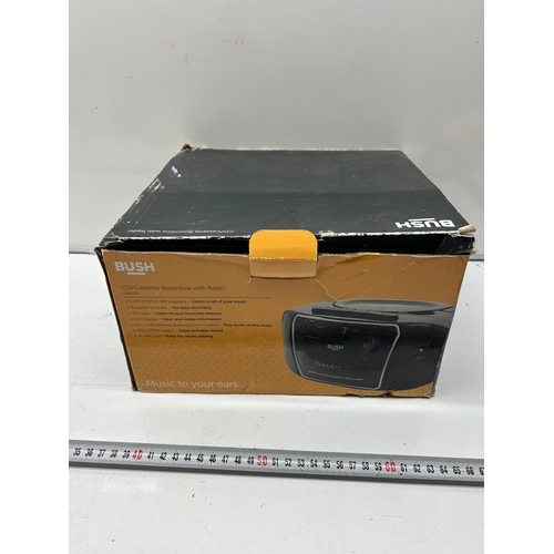 201 - Bush CD / Cassette Boombox with FM Radio – Boxed