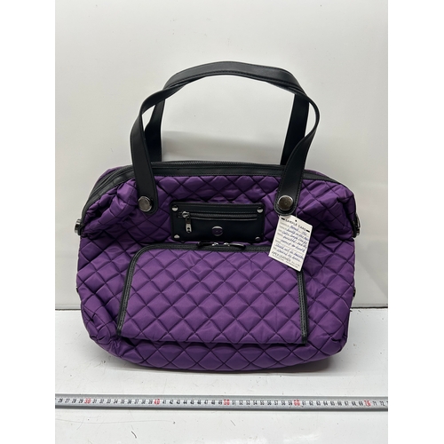 206 - Apex Leather Purple Quilted Handbag / Shoulder Bag – Sample Piece