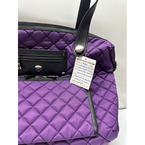 206 - Apex Leather Purple Quilted Handbag / Shoulder Bag – Sample Piece