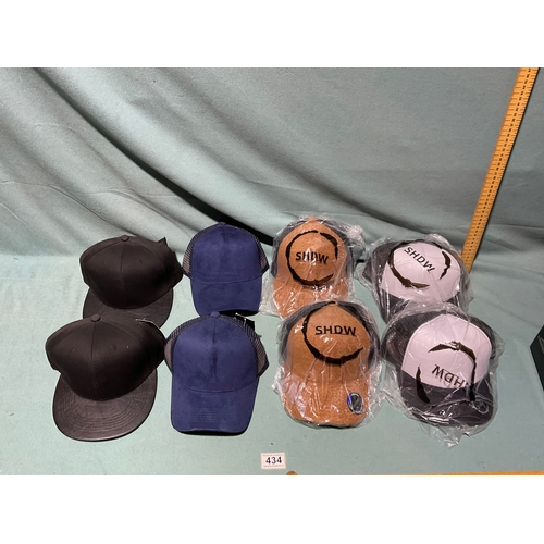 434 - 8 x New Baseball Hats