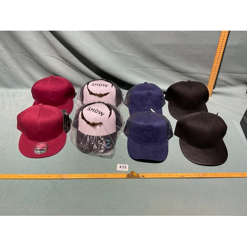 435 - 8 x New Baseball Hats