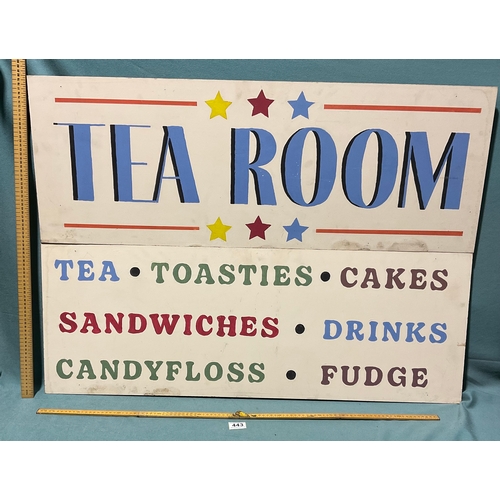 443 - 2 x Tea Room MDF Signs - 110cm x 40cm (not postable)