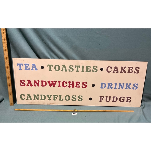 443 - 2 x Tea Room MDF Signs - 110cm x 40cm (not postable)