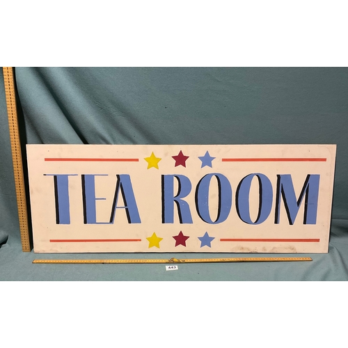 443 - 2 x Tea Room MDF Signs - 110cm x 40cm (not postable)