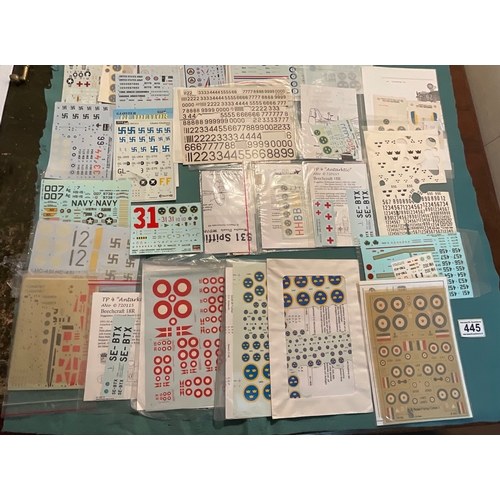 445 - Joblot Vintage Decals for Scale Model Kits (AF)