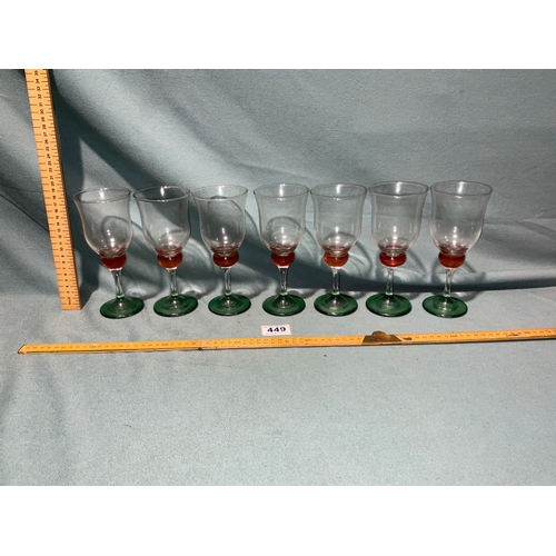 449 - 7 Wine Glasses (not postable)
