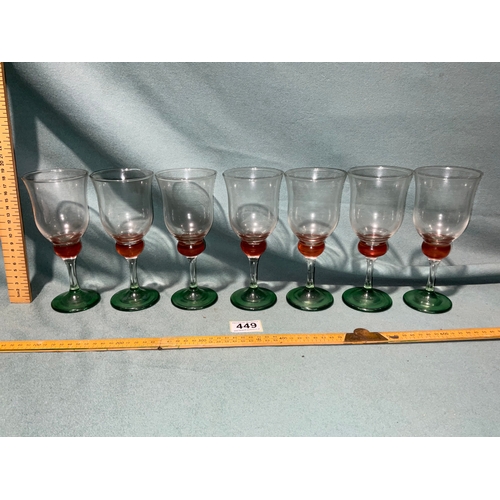 449 - 7 Wine Glasses (not postable)