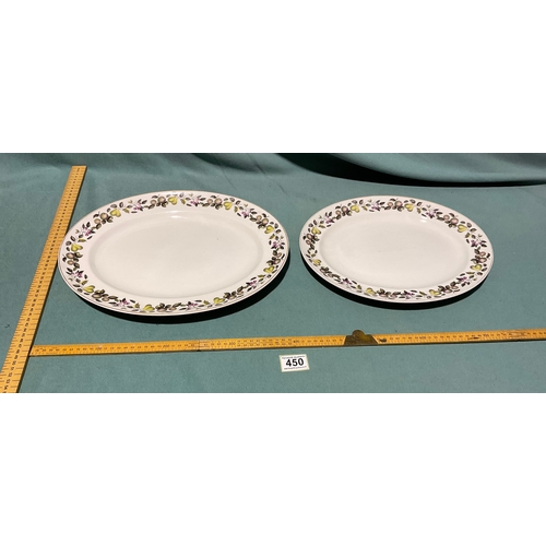 450 - 2 x Staffordshire Mid-Winter Serving Plates - 38cm/35cm (not postable)