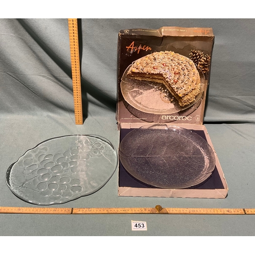 453 - 2 Glass Plates - 33cm, 36.5cm (not postable)