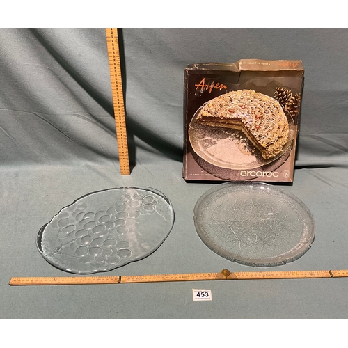 453 - 2 Glass Plates - 33cm, 36.5cm (not postable)