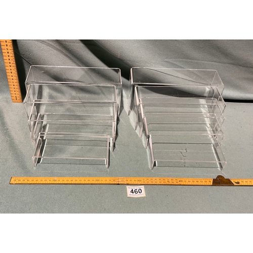 460 - 2 x 5 Tier Acrylic Display Stands, 4cm-12cm high