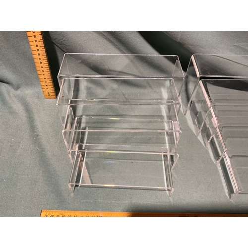 460 - 2 x 5 Tier Acrylic Display Stands, 4cm-12cm high