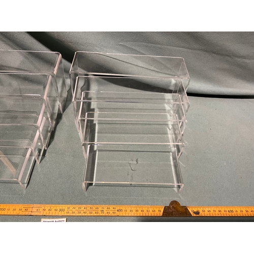 460 - 2 x 5 Tier Acrylic Display Stands, 4cm-12cm high