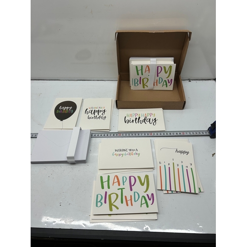 236 - 48x Happy Birthday Cards + Envelopes (6 different designs