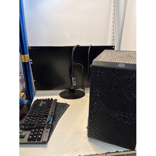 188 - Gaming Desktop computer setup includes a monitor, keyboard, and tower with a Gigabyte graphics card,... 