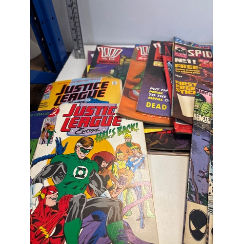 20 - Lot including Justice League, Superman, Spider-Man, Aquaman, and Alpha Flight comic books in mixed c... 