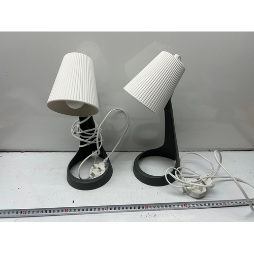 256 - IKEA Table Lamps – Pair with White Shades