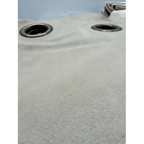 287 - 150x122cm Beige Grommet Curtain Panels pair 
Suede types Curtains 2 Go