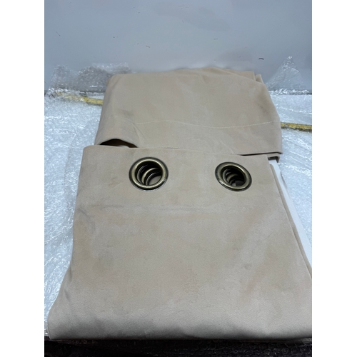 287 - 150x122cm Beige Grommet Curtain Panels pair 
Suede types Curtains 2 Go