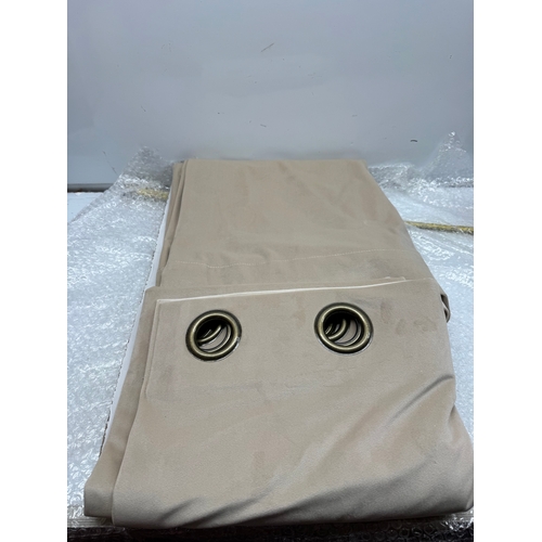 288 - 150x122cm Beige Grommet Curtain Panels pair 
Suede types Curtains 2 Go