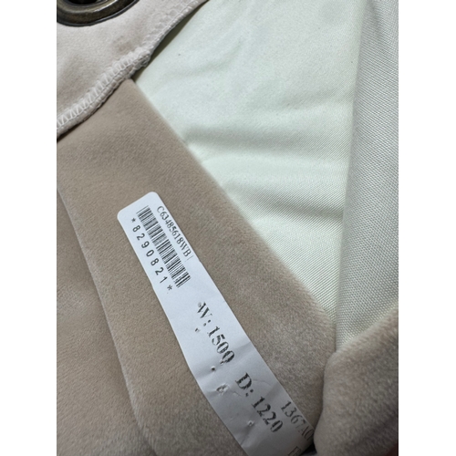 288 - 150x122cm Beige Grommet Curtain Panels pair 
Suede types Curtains 2 Go