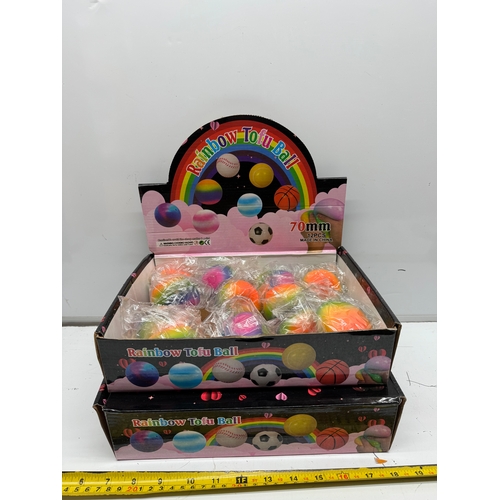 296 - Rainbow Tofu Stress Balls – Display Box Lot 2 b9xws 24 piece